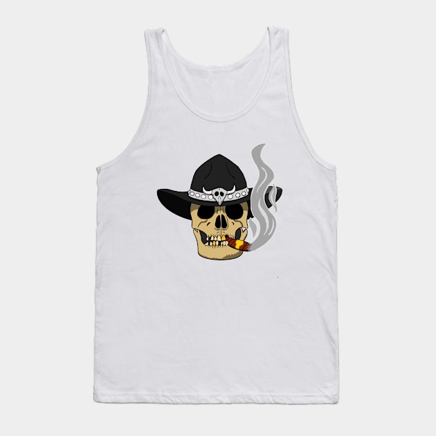 Western Skull Tank Top by Tesla Philipson